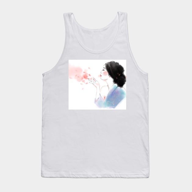 Cherry Blossom Tank Top by christinechangart